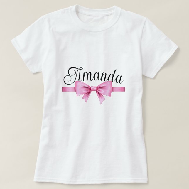 Chic Rosa Vattenfärgsfärg Bow Sweet 16 Birthday T Shirt (Design framsida)