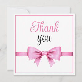 Chic Rosa Vattenfärgsfärg Bow Sweet 16 Birthday Tack Kort