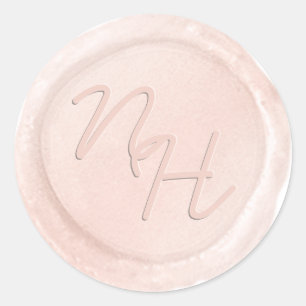 Chic Rosa Vax kuvertförsegling Monogram-förseglin Runt Klistermärke