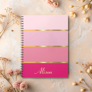 chic rosa vid rand guld Namn Anteckningsbok