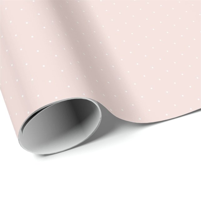 Chic  rosa vit liten polka dots mönster söt presentpapper (Rullad Hörn)