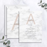 Chic  Rosa Vit marmor Monogram födelsedag Inbjudningar<br><div class="desc">När jag forskade om trender till kom med denna marmorplan för rosa hade jag mycket svårt att hitta inslag jag gillade! Efter flera timmars genomsökning hittade jag till slut GORGEOUS marmor och var så lycklig! Sedan var jag tvungen att fiffla några timmar för att skapa ett unikt monogram som var...</div>