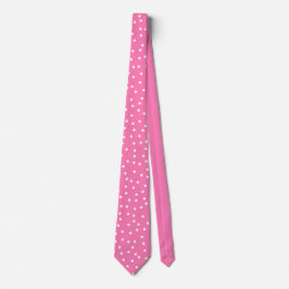 Chic rosa vita prickar bröllopspresent till brudgu slips