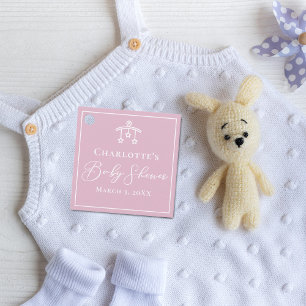 Chic Rosa White Baby Shower Leksak Mobile Mobile Gåvor Etiketter