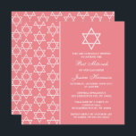 Chic Rosa & White Jewish Star of David Bat mitzvah Inbjudningar<br><div class="desc">Dessa inbjudningar kan anpassas till alla judiska heligor, inklusive Bat mitzvah, Pub Mitzvah, Bekräftelse, Bröllop etc. Lägg till anpassningsbarnas ordalydelse genom att använda avsnittet "Redigera den här designmallen" eller klicka på den blå "Anpassa den" om du vill ändra teckensnittet stil och färg eller lägga till ett foto eller extra på...</div>