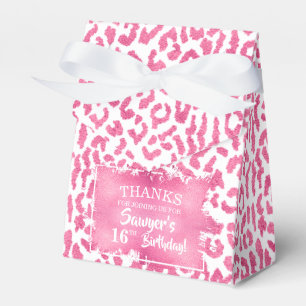 Chic Rosa White Leopard Skriv ut Presentaskar