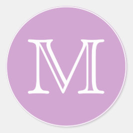 Chic Rosa White Monogram Brev Runt Klistermärke
