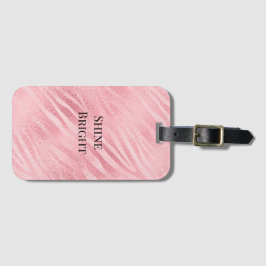 Chic Rosa Zebra Animal Print Bagagebricka