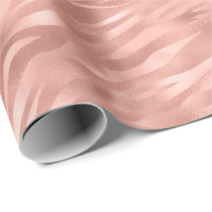 Chic Rosa Zebra ränder Presentpapper