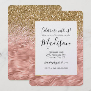 Chic Rosa Zebra tryck Glitz Inbjudningar