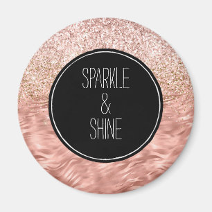 Chic Rosa Zebra tryck Glitz Magnet