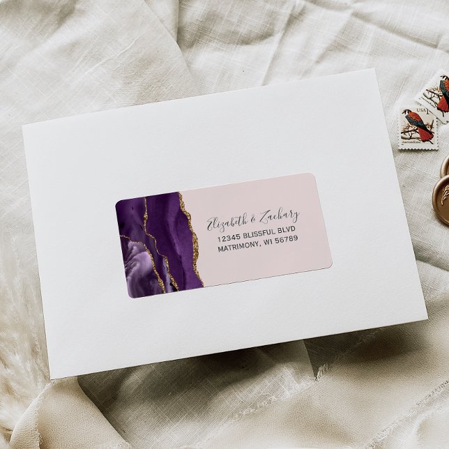 Chic  Rosan Guld Bröllop OSA Adress Adressetikett (Skapare uppladdad)