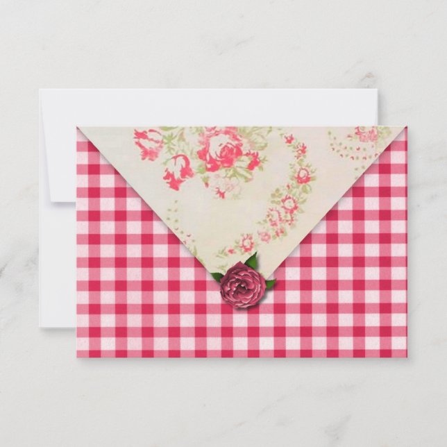 Chic Rose Bröllopsmottagning RSVP Inbjudningar (Framsida)