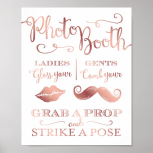 Chic Rose Gold FOTOBÅS TA EN REKVISITA Affisch Try