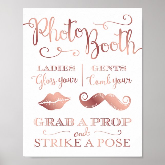 Chic Rose Gold FOTOBÅS TA EN REKVISITA Affisch Try (Framsidan)