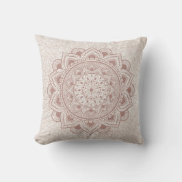 Chic Rose Gold Om Mandala Yoga Glitter Modern Yogi Kudde