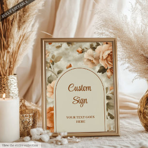Chic Rost Beige Salvia Grön Blommig Personlig Poster