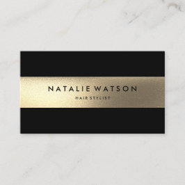 Chic Rough FAUX Guld Rand Black Modern Elegant Visitkort