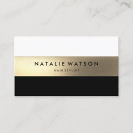 Chic Rough FAUX Guld Svartvit Modern 2 Visitkort