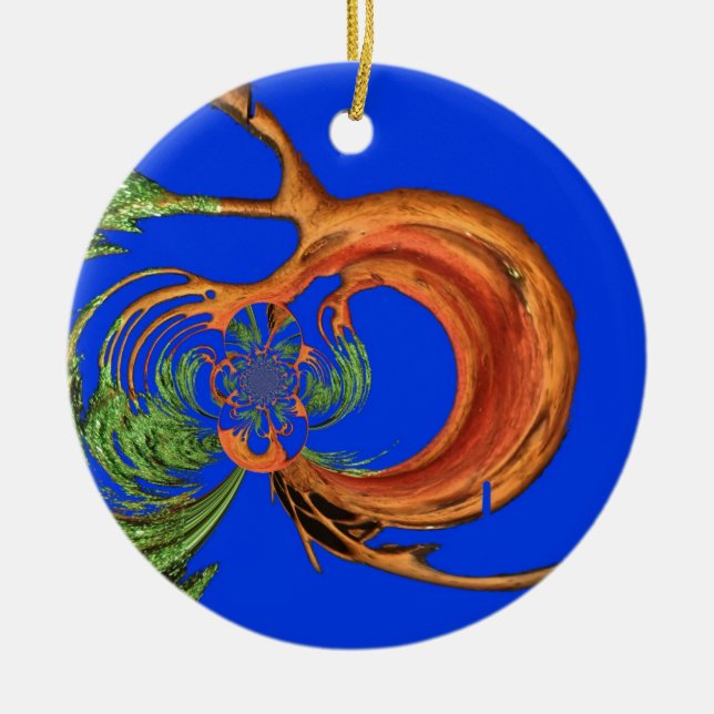 Chic Round Hakuna Matata-flottan Blue-samling Julgransprydnad Keramik (Framsidan)