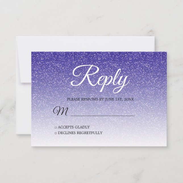 Chic Royal Blue Glitter Ombre OSA Inbjudningar (Framsida)