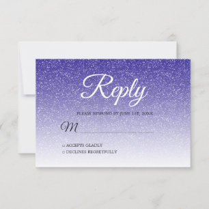 Chic Royal Blue Glitter Ombre OSA Inbjudningar