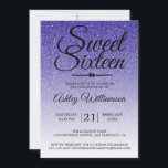 Chic Royal Blue Glitter Ombre Sweet 16 Birthday Inbjudningar<br><div class="desc">En glamorös,  chic royal blå faux glitter-formgivning Söt 16-födelsedagsinbjudan. Royalet blått glitter tonas ut mot en vit bakgrund. Texten "Sweet sixteen" i svart står i modernt skript. Perfekt 16:e födelsedagsfest inbjudan för en glamorös Sweet sixteen,  perfekt för henne,  den modet som kärlek i modern mönster,  gnistra,  lyx och glam.</div>