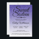 Chic Royal Blue Glitter Ombre Sweet 16 Birthday Inbjudningar<br><div class="desc">En glamorös,  chic royal blå faux glitter-formgivning Söt 16-födelsedagsinbjudan. Royalet blått glitter tonas ut mot en vit bakgrund. Texten "Sweet sixteen" i svart står i modernt skript. Perfekt 16:e födelsedagsfest inbjudan för en glamorös Sweet sixteen,  perfekt för henne,  den modet som kärlek i modern mönster,  gnistra,  lyx och glam.</div>