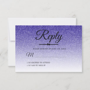 Chic Royal Blue Ombre Sweet 16 OSA Inbjudningar