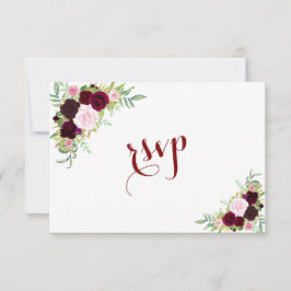 Chic Royal Burgundy Marsala Blommigt Bröllop OSA
