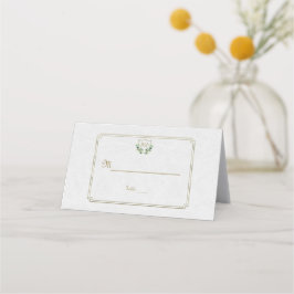 Chic Royal Guld Vapensköld Lush Greenery Bordsnumm Placeringskort