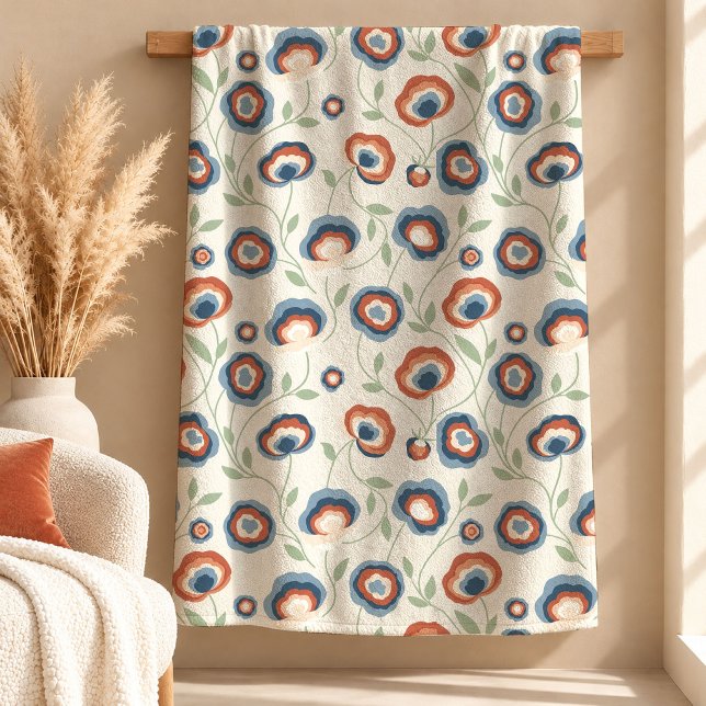 Chic Rust Sage Blommig Boho Jordton Filt (Chic Rust Sage Floral Boho Earth Tone Blanket)
