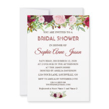 Chic Rustic Burgundy Marsala Blommigt Möhippa