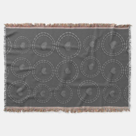 Chic Rustic Heart Mönster Grått Färg Blanket Filt