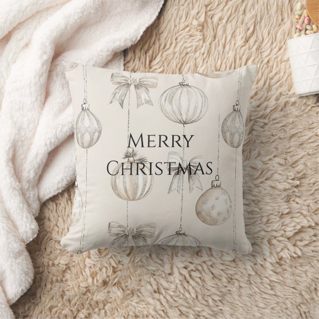 Chic Rustic jul Cream Ornaments Kudde (Filt)