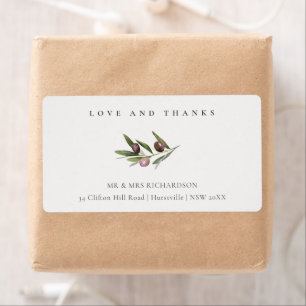 Chic Rustic Minimal Olive Gren Foliage Adress Fraktsedel