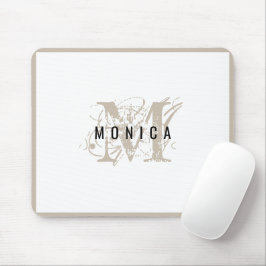 Chic Rustic Modern Beige Monogram Musmatta