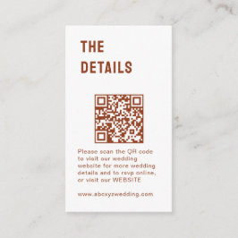 Chic Rustic Morden Minimalist Bröllop Tilläggskort