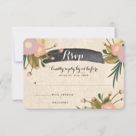 Chic Rustic Watercolor Blommigt Canvas Bröllop OSA