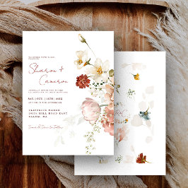 Chic Rustic Watercolor Boho Blommigt Garden Weddin