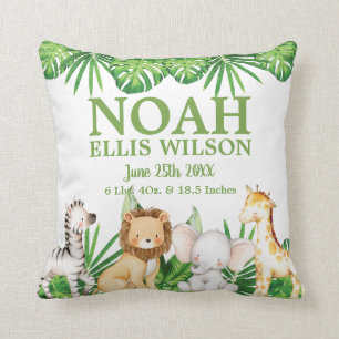 Chic Safari Jungle Animals Greenery Boy Nursery Kudde