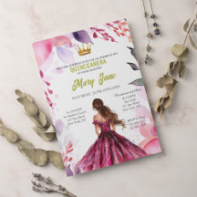Chic Sage Baby Rosa Blommigt Guld Quinceañera