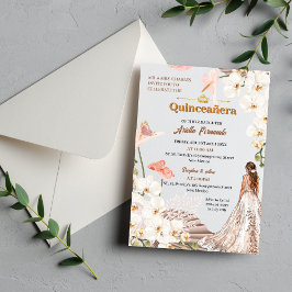 Chic Sage & Blommigt Quinceañera-inbjudan Inbjudningar
