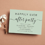Chic Sage Bröllop efter Party Inbjudningar<br><div class="desc">Chic Sage grönt inbjudan till bröllop efter party. "Som tur är allt efter Party" skrivs i en blandning av enkel typografi och ett modernt skript med slagord.</div>