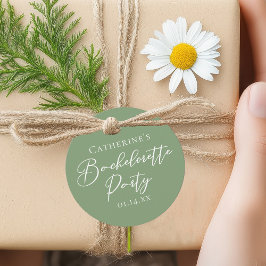 Chic Sage Green Bachelorette Party Personalized Gåvor Etiketter