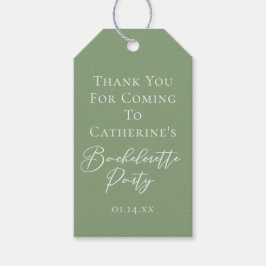Chic Sage Green Bachelorette Party Personalized Presentetikett