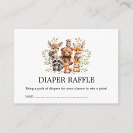 Chic Sage Greenery Woodland Animals Raffle Tilläggskort