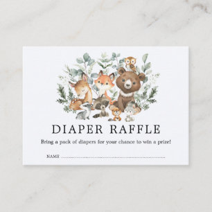 Chic Sage Greenery Woodland Animals Raffle Tilläggskort
