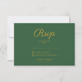 Chic Sage Grönt och Guld Elegant bröllop OSA Kort