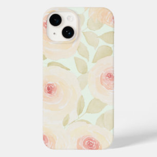 Chic Sage Grönt och Rosa ros vattenfärg